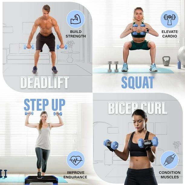 Yes4All 5lb Pair of Vinyl Hexagon Dumbbells Dumbbells Set of 2 Hand Weights for Home Gym Strength Training 2 15 lbs Weight Options Little Boy Blue Walmart Business Supplies