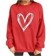 thumbnail image 5 of Ovbmpzd Valentine's Day Sweatshirts for Women Cute Heart Print Petite Crew Neck Shirts Red Holiday Dating Long Sleeve Tops for Women M, 5 of 8