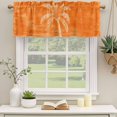 thumbnail image 4 of Coconut Palm Valances for Window 2 Pack, Coastal Tropical Tree Minimalist Orange Textured Window Valance Curtains for Kitchen, Rod Pocket Short Curtains for Bathroom Bedroom Decor, 54" x 18", 4 of 9