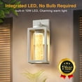 thumbnail image 5 of VIANIS White Outdoor Wall Lights, Waterproof Exterior Porch Light Wall Mount, Modern Outside Wall Sconce Lights Lanterns with 10W LED Crystal Bubble Glass, Anti-Rust Patio Light Fixture for House, 5 of 7