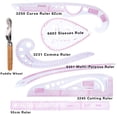 thumbnail image 2 of Juego de regla de sastre, juego de regla de 7 piezas, escala curva de plástico para ropa, diseño de patrón, plantilla de dibujo flexible para ropa Zhivalor WL-00088, 2 of 4