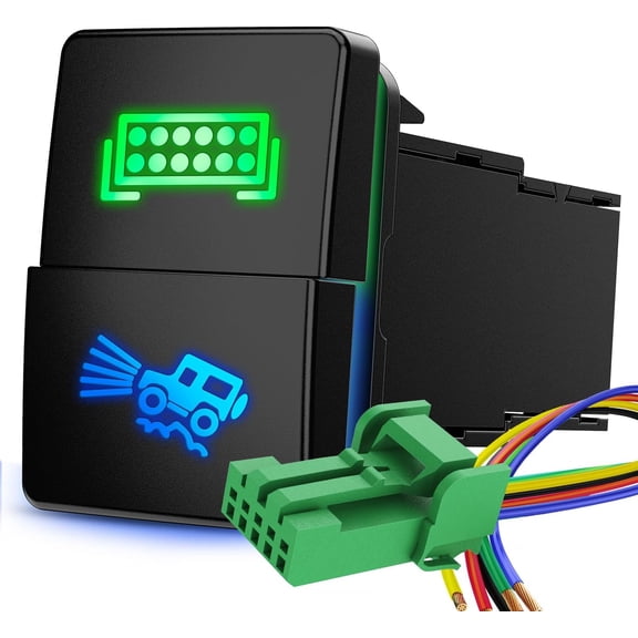 Nilight LED Light Bar & Off-Road Lights Dual Push Button Switch 12V ON Off Switches with Connector Wire Kit 1.28" x 0.87" Replacement for Toyota Sequoia Highlander Tacoma Tundra 4Runner RAVR Yaris