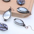 thumbnail image 3 of Pendientes de concha de abulón de mar envueltos a mano del árbol de la vida para mujer, alambre de cobre envejecido francés JM, 3 of 5