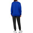thumbnail image 4 of Women's Two-Piece Casual Suit, Solid Color Fleece-Lined Suit with Contrast Colors, Sweatpants with Pockets, Fashionable and Warm Outfit,Blue,L, 4 of 6