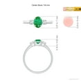 thumbnail image 4 of ANGARA Natural Oval Emerald and Round Diamond Three Stone Ring in 14K White Gold for Women (Size-7x5mm) | May Birthstone, Birthday, Anniversary, Jewelry Gift for Women | Natural Emerald Ring, 4 of 8