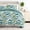 Boho Flower / Teal, variant on 8PC Bedding Bundle - Patterned Duvet Cover Set White Comforter and Solid Sheet Set in Botany Floral