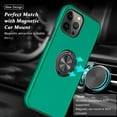 thumbnail image 3 of Shockproof Case for iPhone 14 Pro Max, [Embedded Finger Ring] Military Grade Phone Case Cover with Reinforced Metal Stand Kickstand [Support Magnetic Car Holder] for iPhone 14 6.7'', Green, 3 of 13