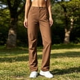 thumbnail image 6 of Hvogkswy Outdoor Hiking Pants Women, Solid Color Straight Leg Cargo Pants Loose Lightweight Casual Breathable Travel Pants with Pockets, 6 of 9