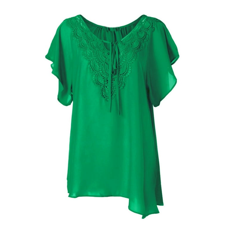 Kelly green plus size tops sale