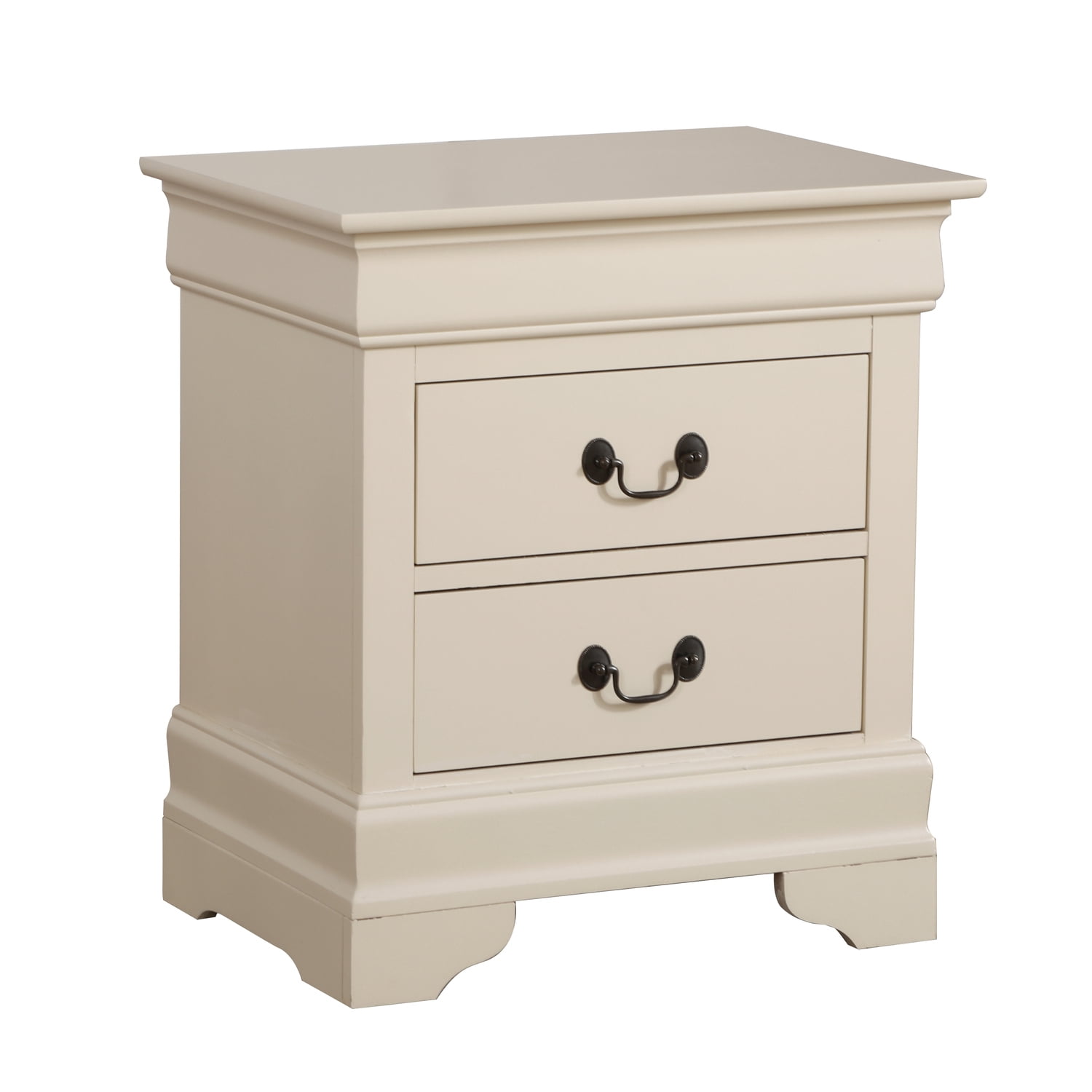 Glory Furniture Louis Phillipe 2 Drawer Nightstand in Beige
