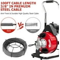 thumbnail image 4 of WhizMax 100Ft 3/8" Drain Cleaner Machine Automatic Electric Drain Auger Snake W/ 4 Cutte, 4 of 7