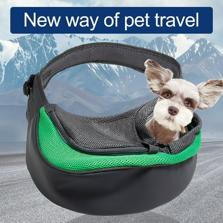 Hobeauty Pet Small Dog Cat Sling Carrier Bag Hands-Free Front Pouch Mesh Single Sling Shoulder Bag Comfort Outdoor Travel Handbag