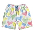 thumbnail image 5 of Goofa Hand Drawn Colored Hearts Printed Mens Swim Trunks Summer Quick Dry Short Beach Swimwear Bathing Suits-, 5 of 9