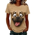 thumbnail image 2 of LEKWK Halloween Shirts for Women Animal Print Short Sleeve Casual Funny Shirts Crewneck Relaxed Fit Lightweight Cute Graphic T-Shirts, 2 of 5