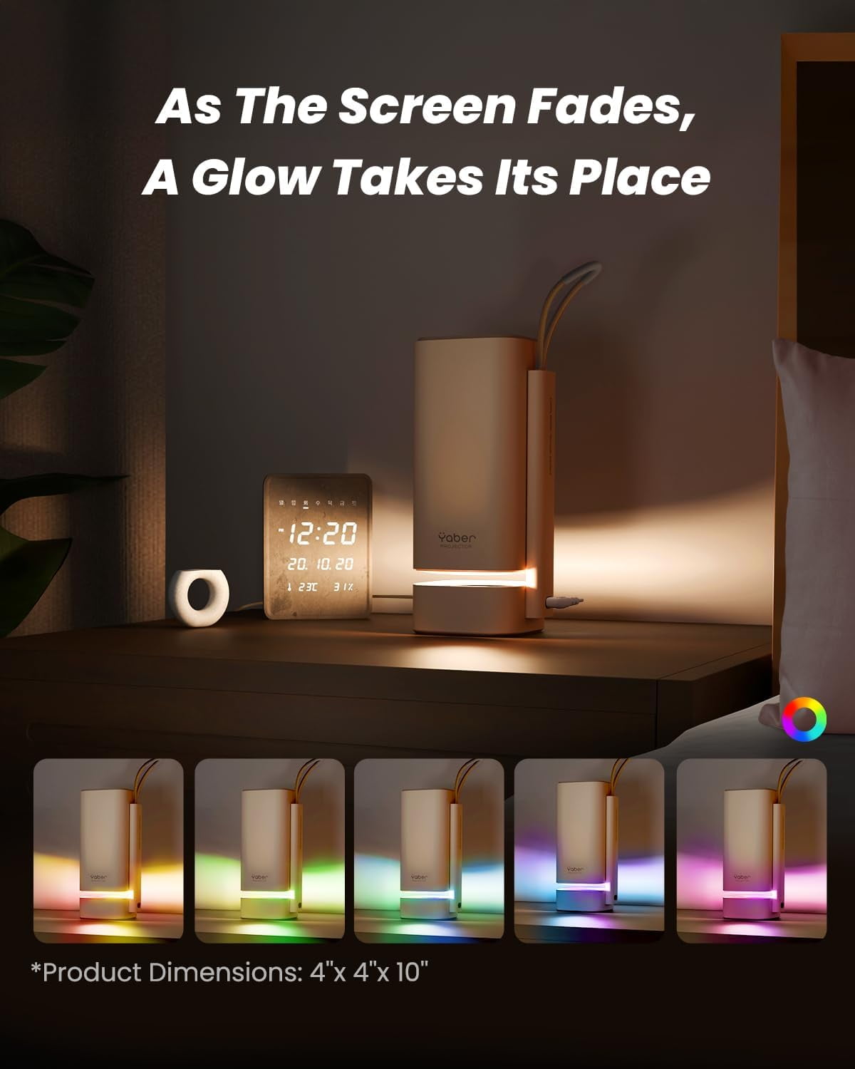 Yaber T1 Pro Smart Projector, WiFi6 and Bluetooth, Built-in Streaming Apps, Turbo Sonic Bass, Auto Focus & Keystone, Native 1080 FHD with HDR10, 180° Rotatable Portable Projector