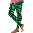 thumbnail image 3 of QATAINLAV St Patrick's Day Leggings for Women Lucky Shamrock Print High Waist Yoga Pants Slim Fit Stretchy Workout Tights Holiday Bottom Trousers Green XXL, 3 of 5