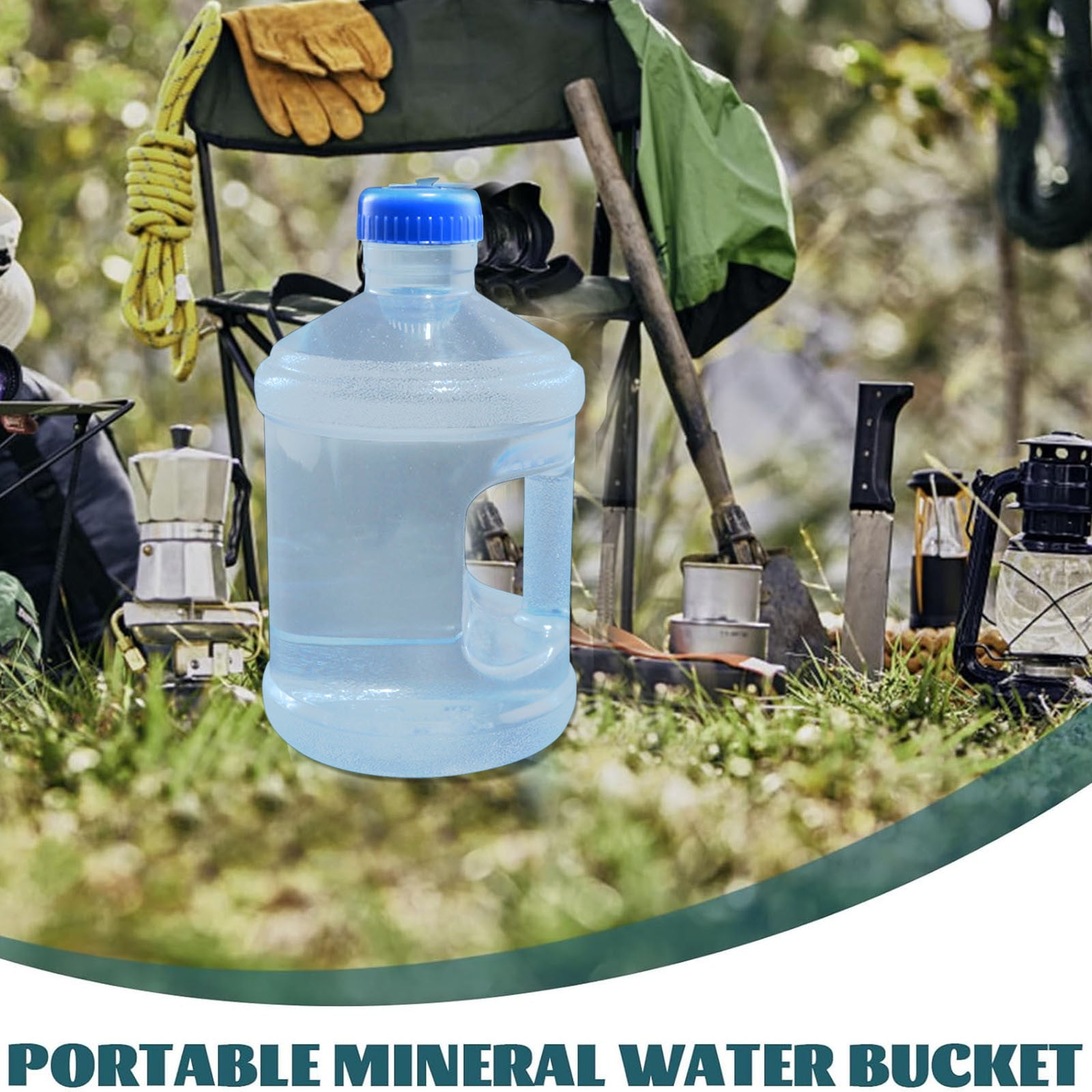Eqslft 0.8/1.3 Gallon Water Bottle With Cover Big Water Bottle With Cover Gym Water Bottle With Handle Gallon Water Jug (101/170 Oz Transparent) Outdoor Handle Large Capacity Water