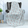 thumbnail image 4 of Lighthouse Soft Flannel Fleece Throw Blanket, Wavy Stripes Ocean Ship Steering Wheel Message in a Bottle Seagulls, Cozy Plush for Indoor and Outdoor Use, 60" x 80", Pale Blue Purple Red, by Ambesonne, 4 of 5