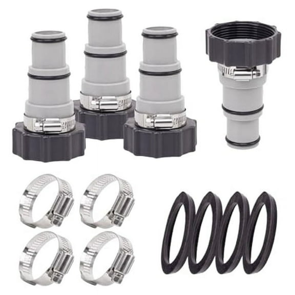 4Pack Pool Hose Adapter,Type A Pool Hose Connector for 1.5/1.25 Inch Vacuum Hose Adapters, Threaded Connection
