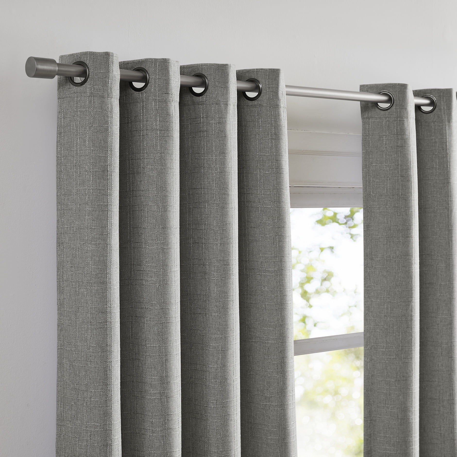 COLTON SUNSHIELD SIGNATURE Blackout Curtains for Living Rooms, Single Curtain Grommet, 50” x 63”, Gray