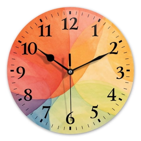 Non-Ticking Silent Wall Clocks Battery Operated Personalized Decor Clock for Bathroom,Office-Watercolor Abstract Background With Soft Colors And Gentle Gradients(10inch)