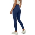 thumbnail image 5 of Women Blue Faux Denim Jeans Casual Skinny Leggings Stretchy Elastic High Waist Work Jeggings Trendy Tight Pants with Pockets, 5 of 5