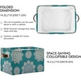 thumbnail image 3 of Storage Basket Mandala Flower Teal Foldable Canvas Laundry Baskets Bin Waterproof Inner Layer with Sturdy Handles for Toy Nursery Blanket Clothes 2 Pack, 3 of 7
