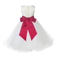 thumbnail image 3 of Ekidsbridal Satin Ivory Cherry Red Tulle Rattail Edge Flower Girl Dresses for Communion Baptism Christening Gown Wedding Pageant 829S S, 3 of 3