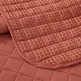 thumbnail image 6 of Chezmoi Collection Wilmer 3-Piece Waffle Quilt Set King Size, Terracotta, Soft and Cozy Waffle Weave Textured Lightweight Bedspread for All Season Quilt (110x98in) + 2 King Pillow Shams, 6 of 9