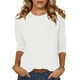 thumbnail image 1 of Camiseta Zeagoo para mujer, manga 3/4, cuello redondo, holgada, talla Wh, 1 of 6