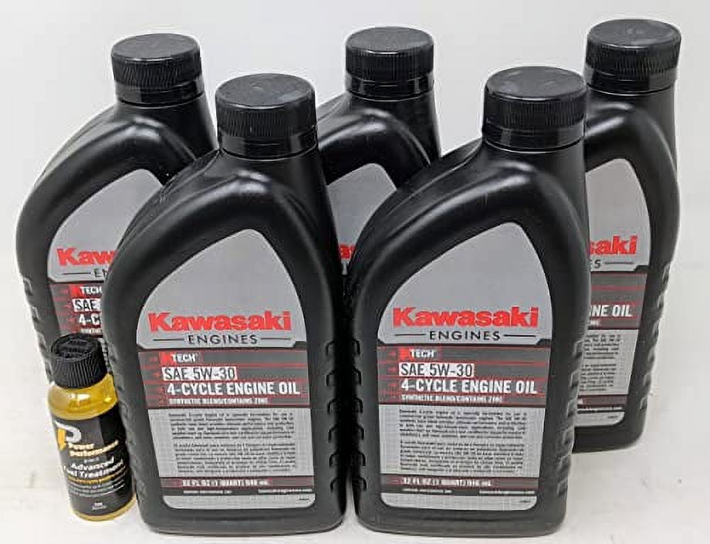 アルコール Pack of 5 Kawasaki 99969-6500 Genuine OEM K-Tech SAE 5W-30 4