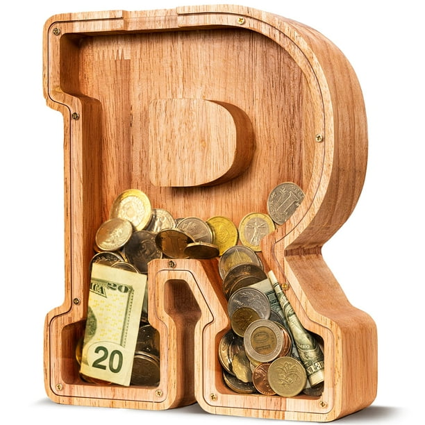 Alcancía de madera ELX personalizada para cartas, duradera