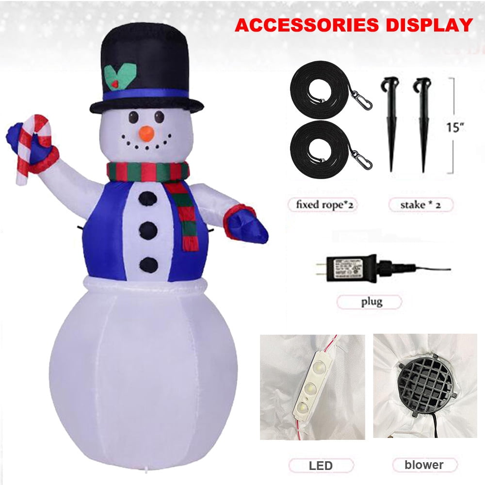 6 Feet LED Shivering Snowman for Yard with Sign Inflatable Home