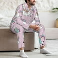 thumbnail image 7 of Sikiie Llama Unicorn and Rainbow Mens Pajama Set, Soft Warm Long Sleeve Sleepwear, Cozy Button-Down Pjs for Men-XX-Large, 7 of 7