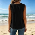 thumbnail image 6 of Gamivast Sleeveless Tank Tops for Women Crewneck Shirts with Chest Pockets Casual Loose Fit Summer Blouses Basic Solid Color Tunic Tees for Daily Office Business Wear Black S, 6 of 8