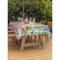 thumbnail image 3 of Outdoor Tablecloths with Umbrella Hole & Zipper, Blue Purple Gnomes Tablecloth Rectangle 60x84 Inch, Spring Hydrangea Flower Leaf Green Plaid Waterproof Table Cloth, Patio/Pool/Picnic Table Covers, 3 of 8