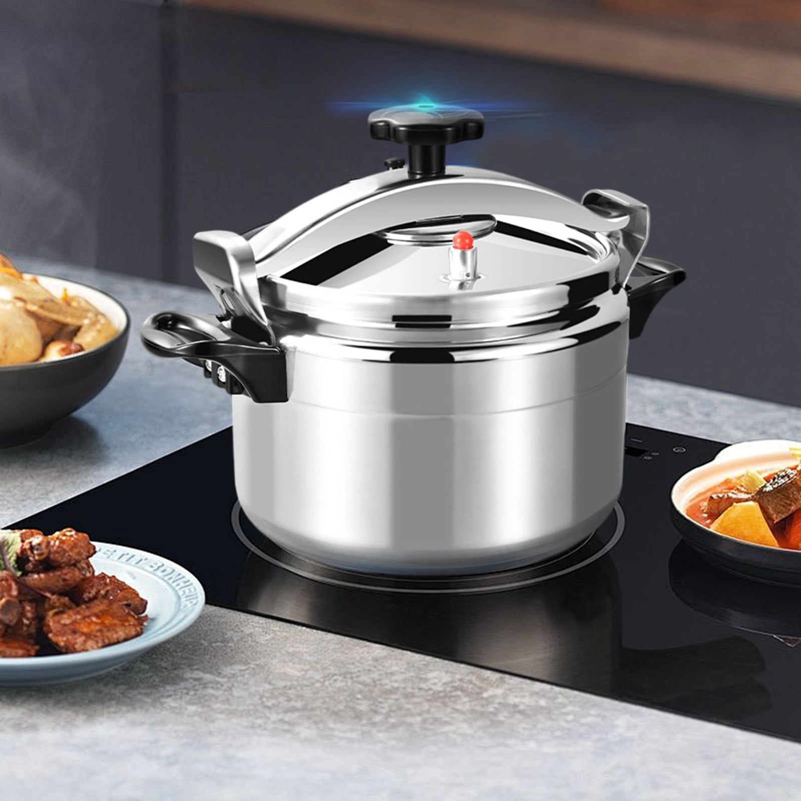 3L Mini Pressure Cooker Aluminum Alloy Lightweight Portable Flat Bottom Pot With Secure Handles For Efficient Home Cooking