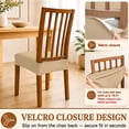thumbnail image 6 of OKKEEY Waterproof Chair Seat Covers with Velcro Closure, 2Pcs Stretch Slipcovers for Dining Chairs, Removable Seat Cushion Protectors for Kitchen Chairs, Khaki, 6 of 10