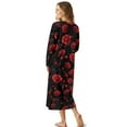 thumbnail image 5 of POLERO Red Rose Flower Print Nightgowns for Women Long Sleeves Nightgown Soft Sleepwear Button V Neck Sleepshirt Long Nightgown for Pajama Party, 4XL, 5 of 7