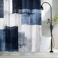 thumbnail image 2 of Navy Blue Black Fabric Shower Curtain Modern Abstract Art Washable Shower Curtains for Bathroom, Waterproof Bath Curtain with Hooks Home Decor 72x84in, 2 of 8