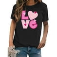 thumbnail image 4 of Kayannuo Love Heart Printed Womens Tees Valentine's Day T Shirts for Women Women's Love Printed Short Sleeved T-shirt Top, 4 of 4