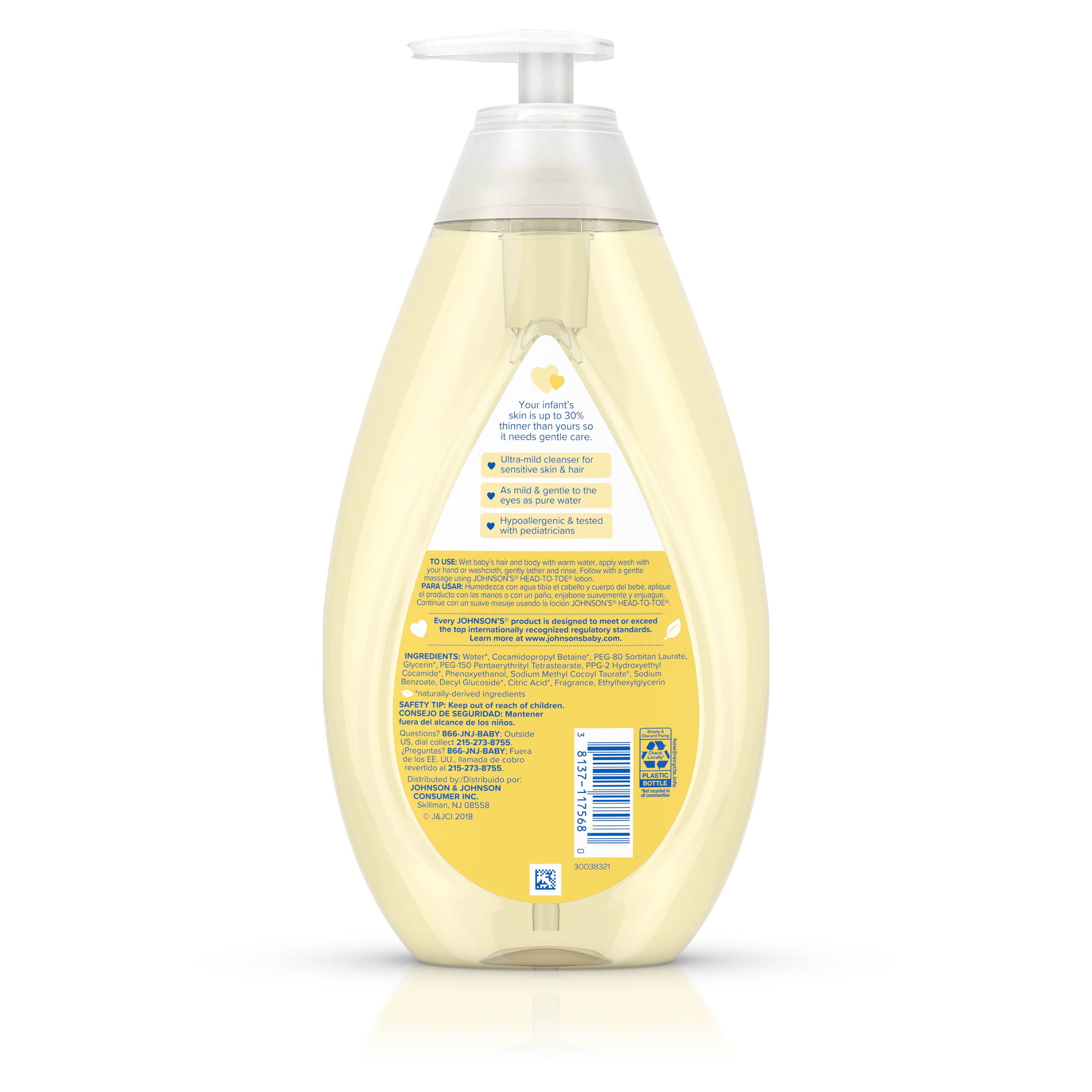 Johnson's Head-to-Toe Baby Wash & Shampoo, Twin Pack, 2 x 27.1 fl oz