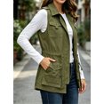 thumbnail image 2 of Women Sleeveless Casual Vest Lightweight Drawstring Jackets with Pockets, 2 of 6
