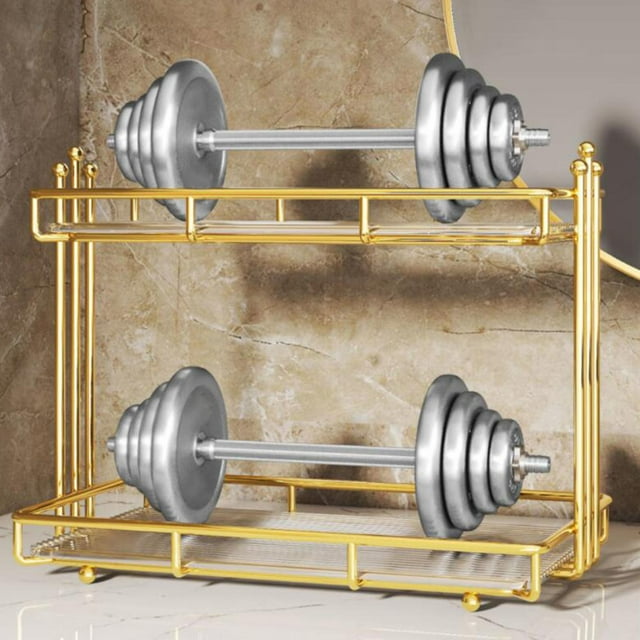 Estante Organizador de Maquillaje, Bandeja de Tocador de Baño de 2 Niveles para Perfumes, Maquillajes, Artículos de Tocador, Estante de Almacenamiento , SG Baoblaze Bandeja de almacenamiento