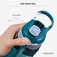 thumbnail image 4 of 24oz Water Bottles With Straw, Leakproof BPA FREE Hidden Nozzle, Flip Up Lid Has Handle Wide Bottle Easy Clear, Suit Office Sports Travel Gym Yoga, Dark Cyan, 4 of 6