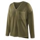 thumbnail image 3 of Blusa Manga Larga Cuello En V Bolsillo De Color Puro Cómodo Top De Moda Para Mujer OD Verde S, 3 of 8