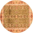 thumbnail image 1 of Ahgly Company Indoor Round Oriental Orange Traditional Area Rugs, 7' Round, 1 of 4
