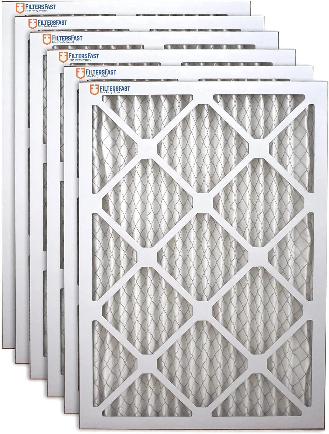 Filters Fast 24x30x1 Pleated Air Filter (6 Pack), Merv 8 1" AC