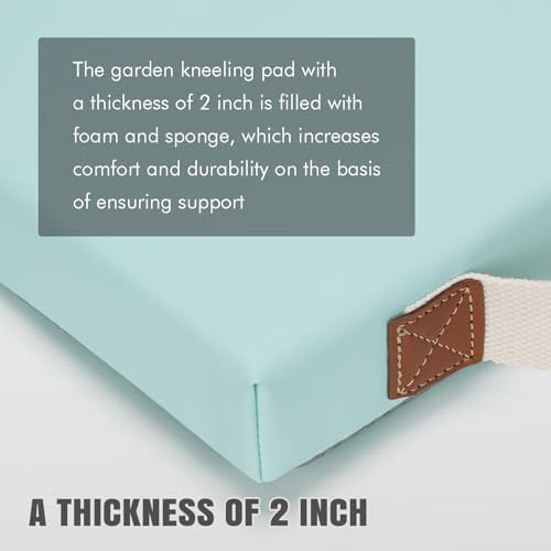 Waterproof Kneeling Pad for Garden or Bath, 2 inch Thick Soft Foam Kneeler Mat for Gardeners Knee Support or Bathtub Bathing Baby with Handle and Removable Cover-Green
