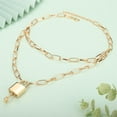 thumbnail image 4 of Dainty layered Padlock Necklace with Key Paperclip Link Chain Choker for Women, 4 of 12
